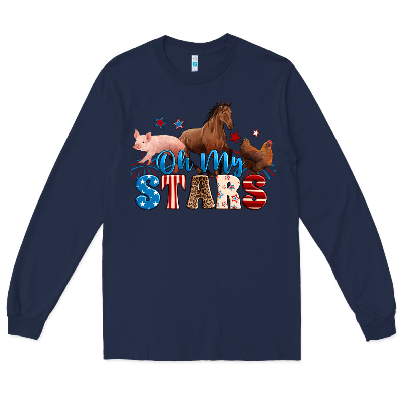 Horse Pig Chicken With Oh My Stars Long Sleeve Tee by Neo Western | Teevron