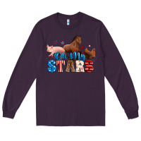 Plum Horse pig chicken with oh my stars Long Sleeve Tee - Neo Western