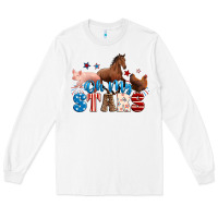 White Horse pig chicken with oh my stars Long Sleeve Tee - Neo Western