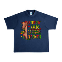Navy steppin into juneteenth Urban Heavy Tee - Zillion Design Studio