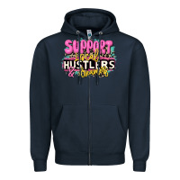 Navy support local hustlers and dreamers Zipper Hoodie - JahusDesignShop
