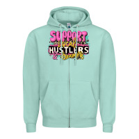 Seafoam support local hustlers and dreamers Zipper Hoodie - JahusDesignShop