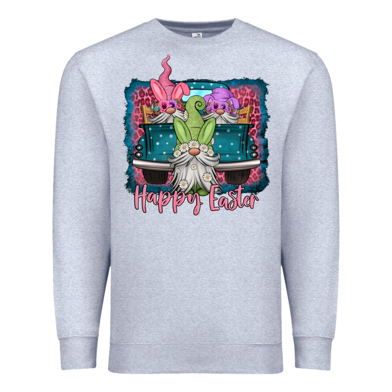 Happy Easter Gnomes Farm Truck Premium Sweatshirt by Jasminsmagicworld | Teevron