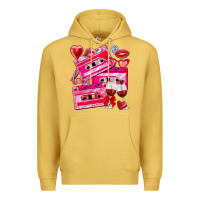 Antique Gold valentines day cassette Premium Hoodie - NancyCooperArtShop