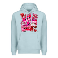 Blue Mist valentines day cassette Premium Hoodie - NancyCooperArtShop