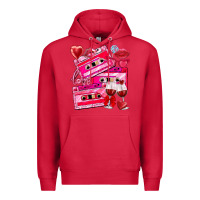Cardinal valentines day cassette Premium Hoodie - NancyCooperArtShop
