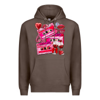 Coffee valentines day cassette Premium Hoodie - NancyCooperArtShop