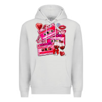 Dove Grey valentines day cassette Premium Hoodie - NancyCooperArtShop