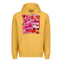 Mustard valentines day cassette Premium Hoodie - NancyCooperArtShop