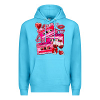 Ocean Blue valentines day cassette Premium Hoodie - NancyCooperArtShop