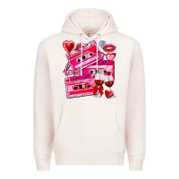Pale Pink valentines day cassette Premium Hoodie - NancyCooperArtShop