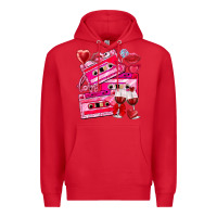 Red valentines day cassette Premium Hoodie - NancyCooperArtShop