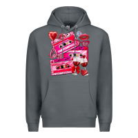 Rock valentines day cassette Premium Hoodie - NancyCooperArtShop