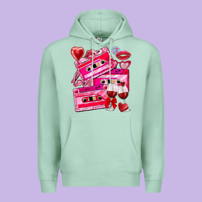 Valentines Day Cassette Premium Hoodie Designed By Nancycooperartshop
