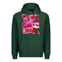 Sports Green valentines day cassette Premium Hoodie - NancyCooperArtShop