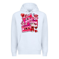 White valentines day cassette Premium Hoodie - NancyCooperArtShop