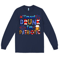 Navy I'm not drunk I'm patriotic Long Sleeve Tee - Neo Western