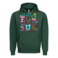 Sports Green school was  fun but its time for some  sun Zipper Hoodie - AdoDesignShop