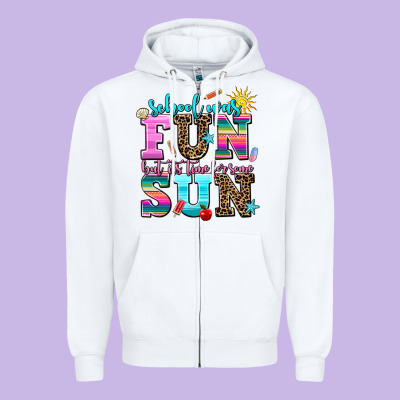 School Was  Fun But Its Time For Some  Sun Zipper Hoodie Designed By Adodesignshop