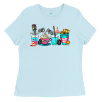 Baby Blue race day coffe cup Ladies Tee - AdoDesignShop