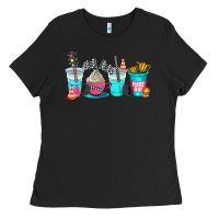 Black race day coffe cup Ladies Tee - AdoDesignShop