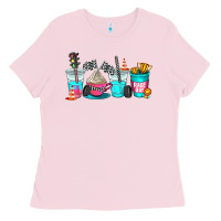 Bubblegum Pink race day coffe cup Ladies Tee - AdoDesignShop