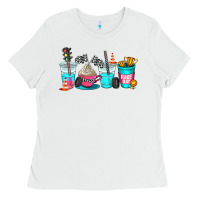 White race day coffe cup Ladies Tee - AdoDesignShop