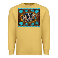 Antique Gold western baby cow turquoise gemstones  leopards Premium Sweatshirt - BarkalooDesign