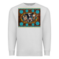 Dove Grey western baby cow turquoise gemstones  leopards Premium Sweatshirt - BarkalooDesign