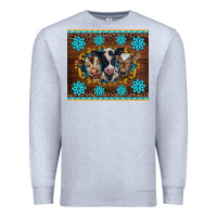 Heather Grey western baby cow turquoise gemstones  leopards Premium Sweatshirt - BarkalooDesign