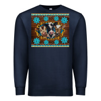 Navy western baby cow turquoise gemstones  leopards Premium Sweatshirt - BarkalooDesign