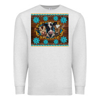Oatmeal Heather western baby cow turquoise gemstones  leopards Premium Sweatshirt - BarkalooDesign