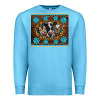 Western Baby Cow Turquoise Gemstones  Leopards Premium Sweatshirt | Teevron