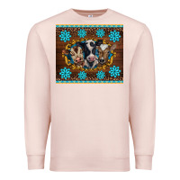 Pale Pink western baby cow turquoise gemstones  leopards Premium Sweatshirt - BarkalooDesign