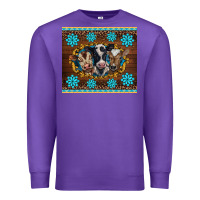Purple western baby cow turquoise gemstones  leopards Premium Sweatshirt - BarkalooDesign