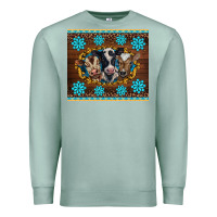 Seafoam western baby cow turquoise gemstones  leopards Premium Sweatshirt - BarkalooDesign