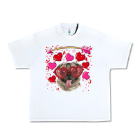 White valentine's day  pug Urban Heavy Tee - RanaPortraitStore