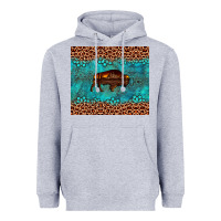 Heather Grey bison leopard gemstone Heavyweight Hoodie - Artiststas