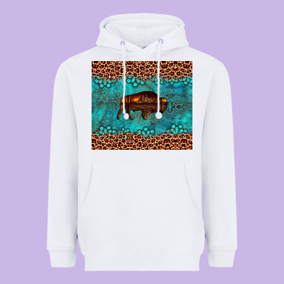 Bison Leopard Gemstone Heavyweight Hoodie Designed By Artiststas