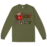 Army Green just a girl who loves christmas Long Sleeve Tee - CowhideDigitalArt
