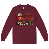 Burgundy just a girl who loves christmas Long Sleeve Tee - CowhideDigitalArt