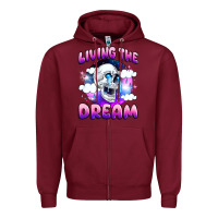 Burgundy living the dream Zipper Hoodie - JahusDesignShop