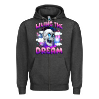 Charcoal Heather living the dream Zipper Hoodie - JahusDesignShop
