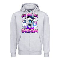 Heather Grey living the dream Zipper Hoodie - JahusDesignShop