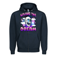 Navy living the dream Zipper Hoodie - JahusDesignShop