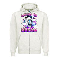 Oatmeal Heather living the dream Zipper Hoodie - JahusDesignShop