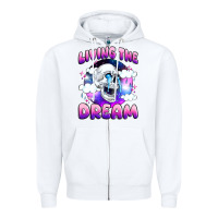 White living the dream Zipper Hoodie - JahusDesignShop