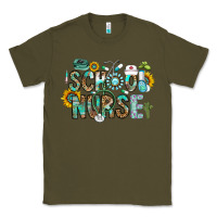 Army Green school nurse Classic Tee - CowhideDigitalArt