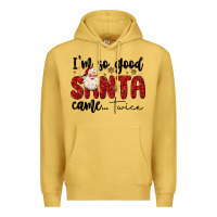 Antique Gold i m so good santa came twice Premium Hoodie - MaliasSmallBusiness
