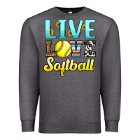 Charcoal Heather live love softball Premium Sweatshirt - LillyAllenDesigns
